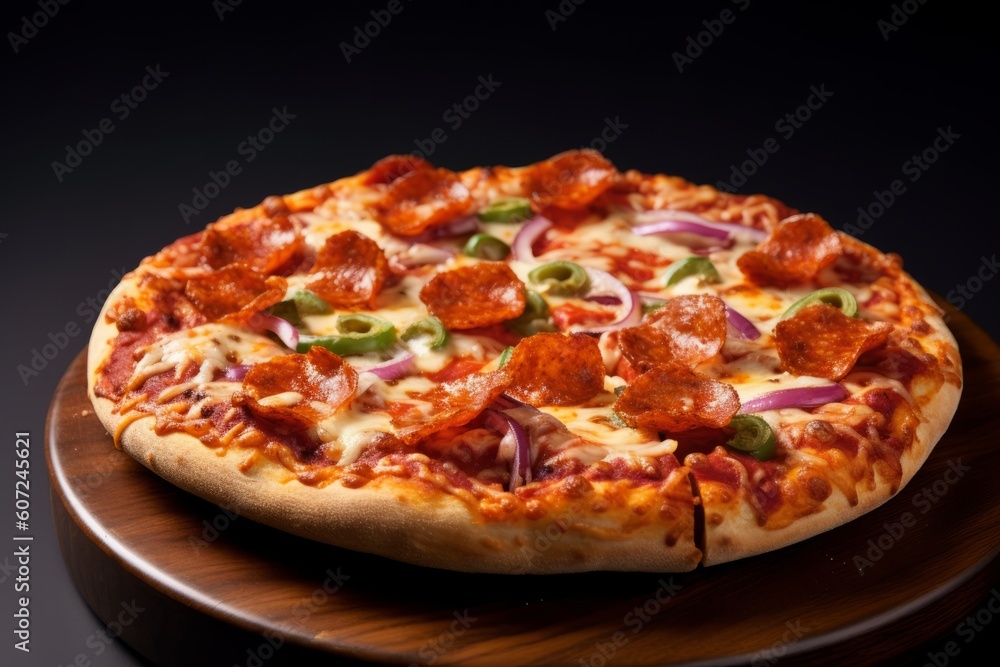 A Product Photoshoot of Pizza. Generative AI.
