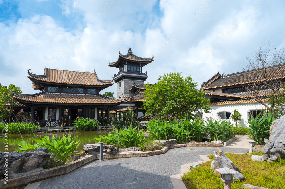Chinese garden architecture, courtyard landscape Chinese garden architecture, courtyard landscape