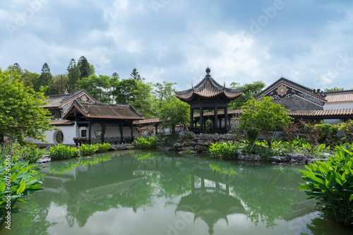 Chinese garden architecture, courtyard landscape © chendongshan