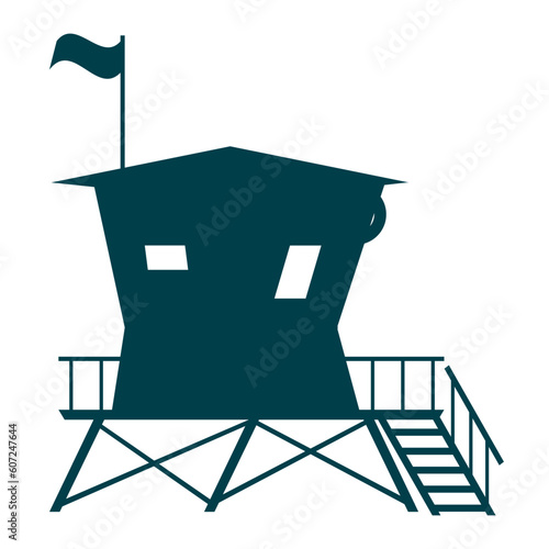 Lifeguard Tower icon. Station beach building illustration