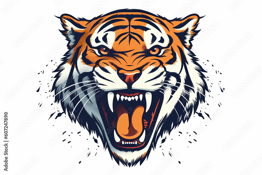 Roaring Tiger Face coloring book Roaring Tiger Face coloring book