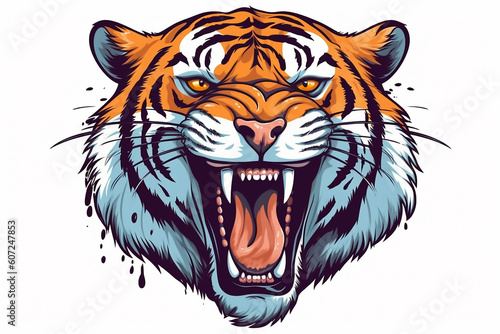 Roaring Tiger Face coloring book