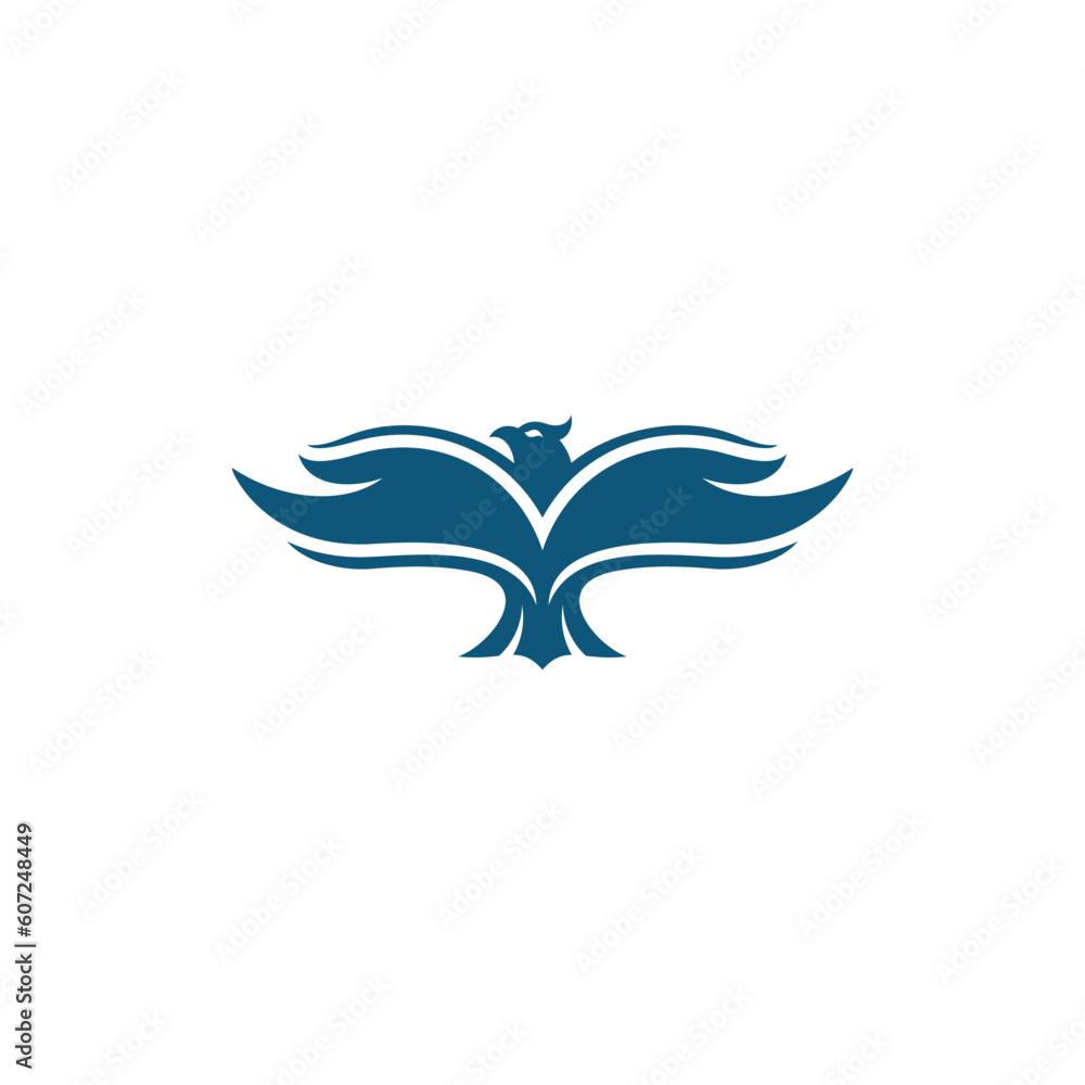 Freedom Eagle logo vector, with Hand Caring minimalist logo design template
