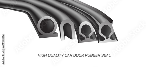 High quality car door rubber seal vector illustration. Durable car accessories in the market. modern car spare parts. 
