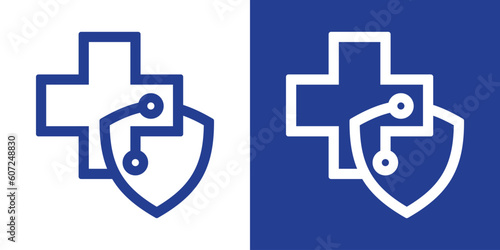 logo design medical protection minimalist icon vector illustration