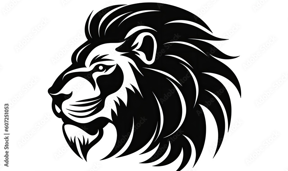 The imposing lion head silhouette stands tall, commanding attention and respect. Creating using generative AI tools The imposing lion head silhouette stands tall, commanding attention and respect. Creating using generative AI tools