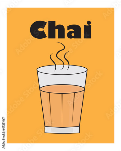 Tea also known chai  Chai vector Illustration Indian Street Food