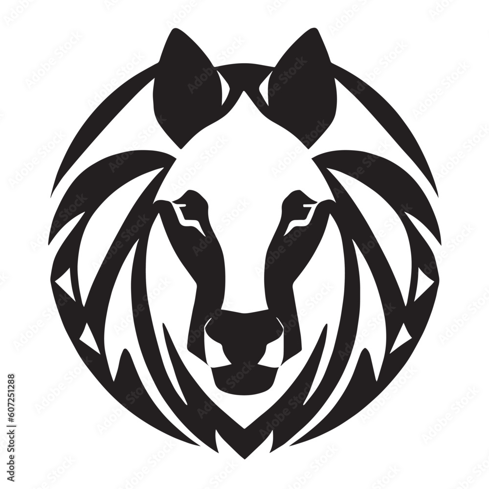 Fototapeta premium animal head vector black and white