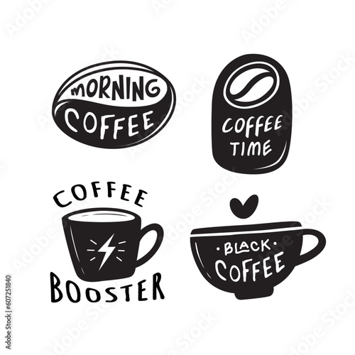 Coffee vector icon logo design template using for coffee shop labels  badges  emblem.