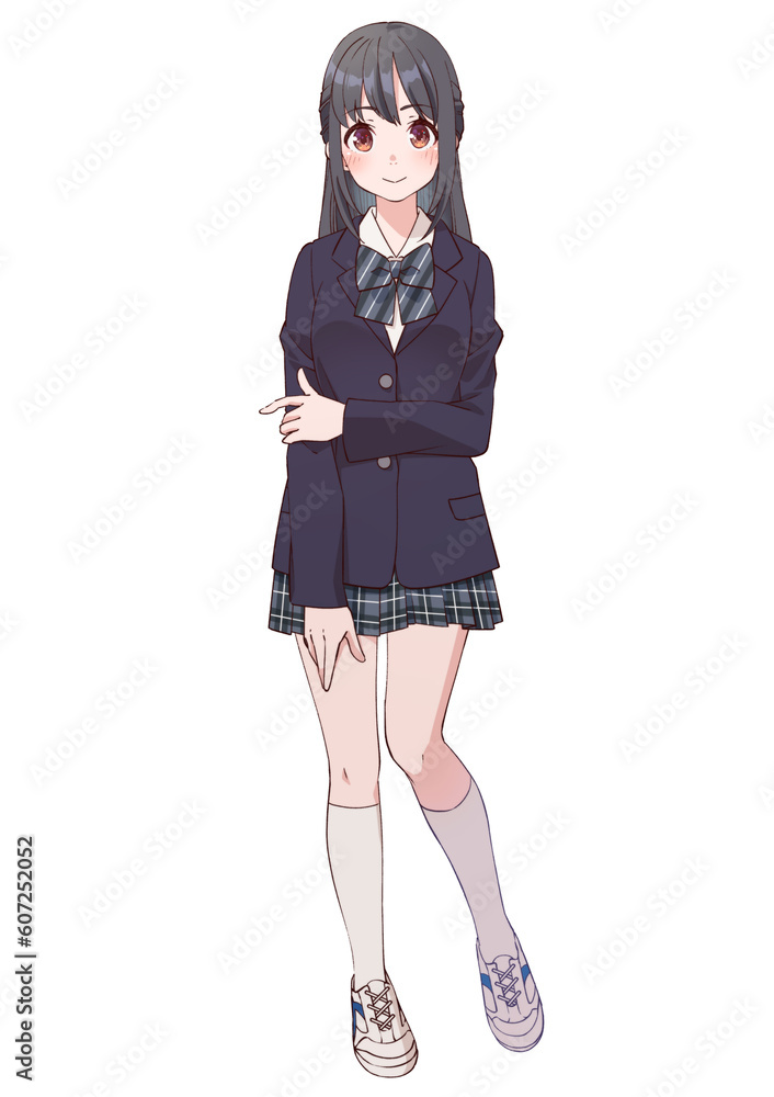 Fototapeta premium 清楚な黒髪高校生の女の子