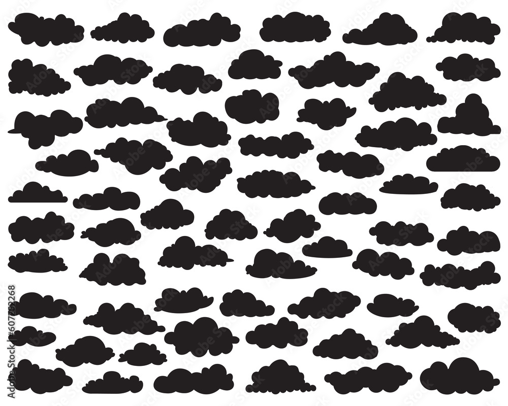 Set of Clouds Silhouette Set of Clouds Silhouette