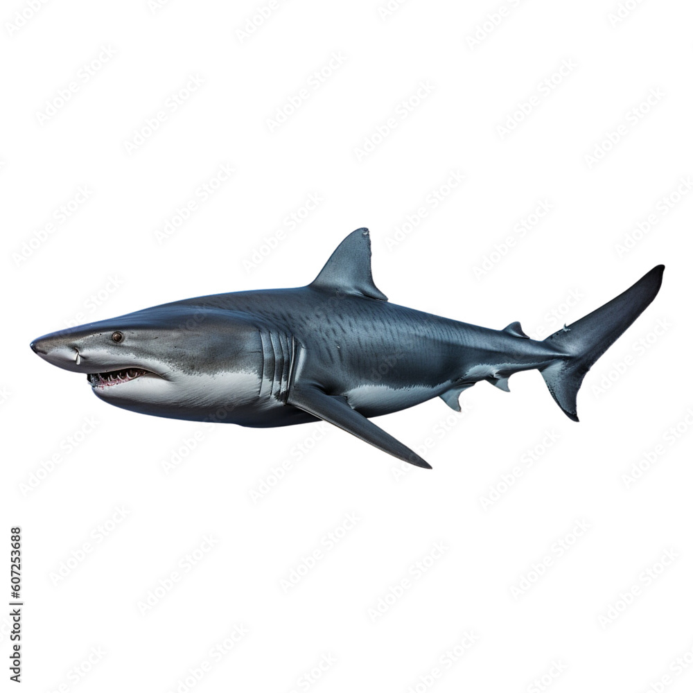 Fototapeta premium Portrait of a shark whole body PNG