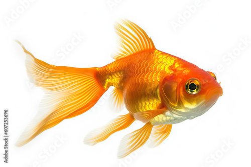 Captivating Beauty Goldfish Isolated on White Background. created with Generative AI