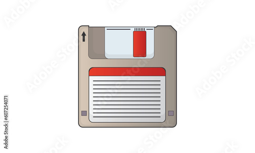 Magnetic floppy disc save icon isolated on a white background for design and web.