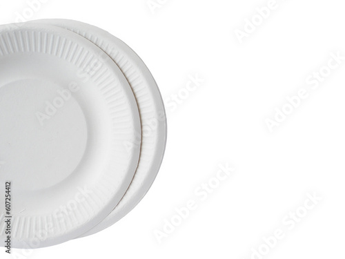 Bio degradable paper plate on white background