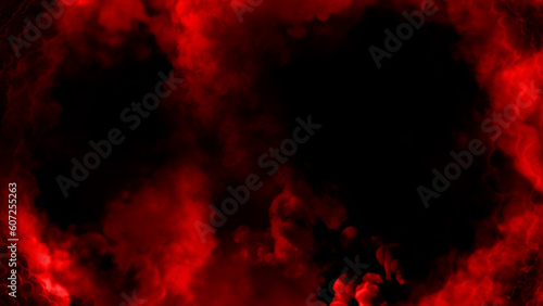 Dark red smoke or clouds frame for content background - abstract 3D rendering © Dancing Man