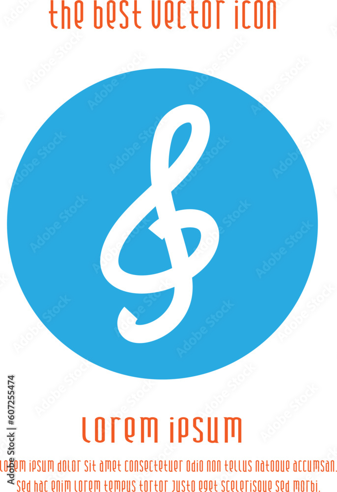 Fototapeta premium G clef vector icon eps 10. Music key symbol.