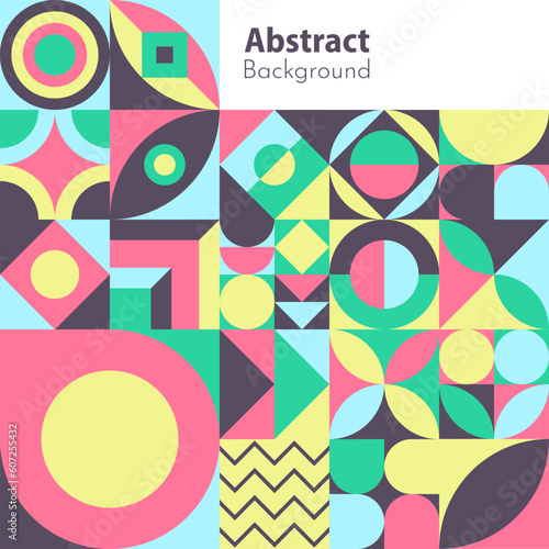 Abstract colorful geometric mosaic shapes background