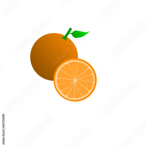 orange with leaves