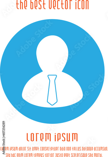 Businessman silhouette simple isolated icon eps 10. Man with tie sign symbol.