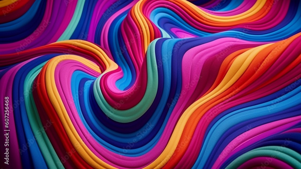 Rainbow Wavy Satin Background Generative AI Rainbow Wavy Satin Background Generative AI