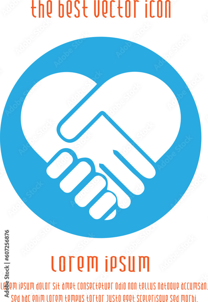 Handshake symbol forming a heart vector icon eps 10. Hands shaking. Handshake symbol forming a heart vector icon eps 10. Hands shaking.