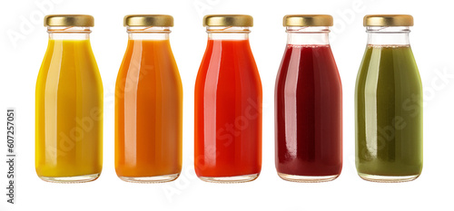 Foto Bottles of juice isolated