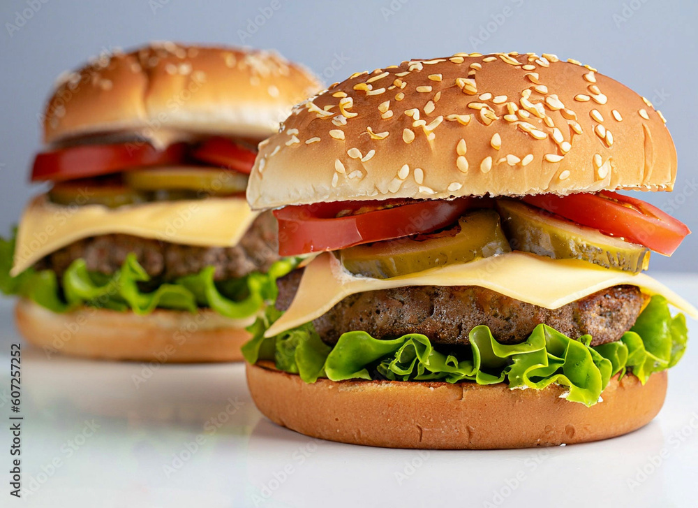 hamburger with cutlet grilled on a wooden surface
hamburger with cutlet grilled on a wooden surface