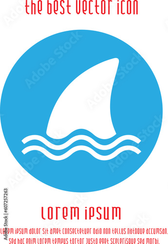 Shark fin vector icon eps 10. Simple isolated illustration.