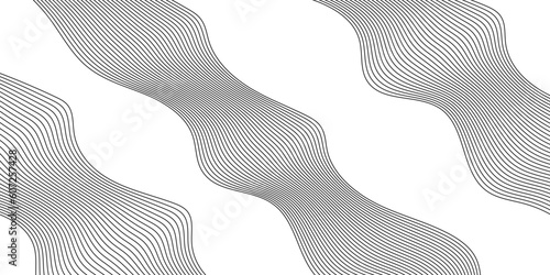 Abstract White and black wavy lines and geometric design and modern grid background . Geometric design used for parallel lines pattern and Digital landscape for presentations. background