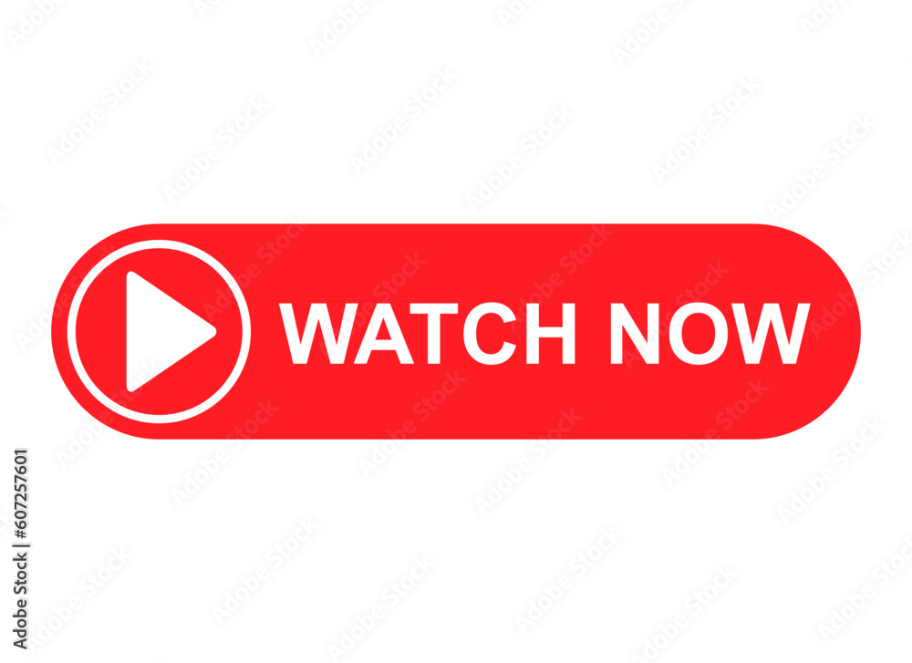 Watch now icon, website online button player symbol, play video vector illustration