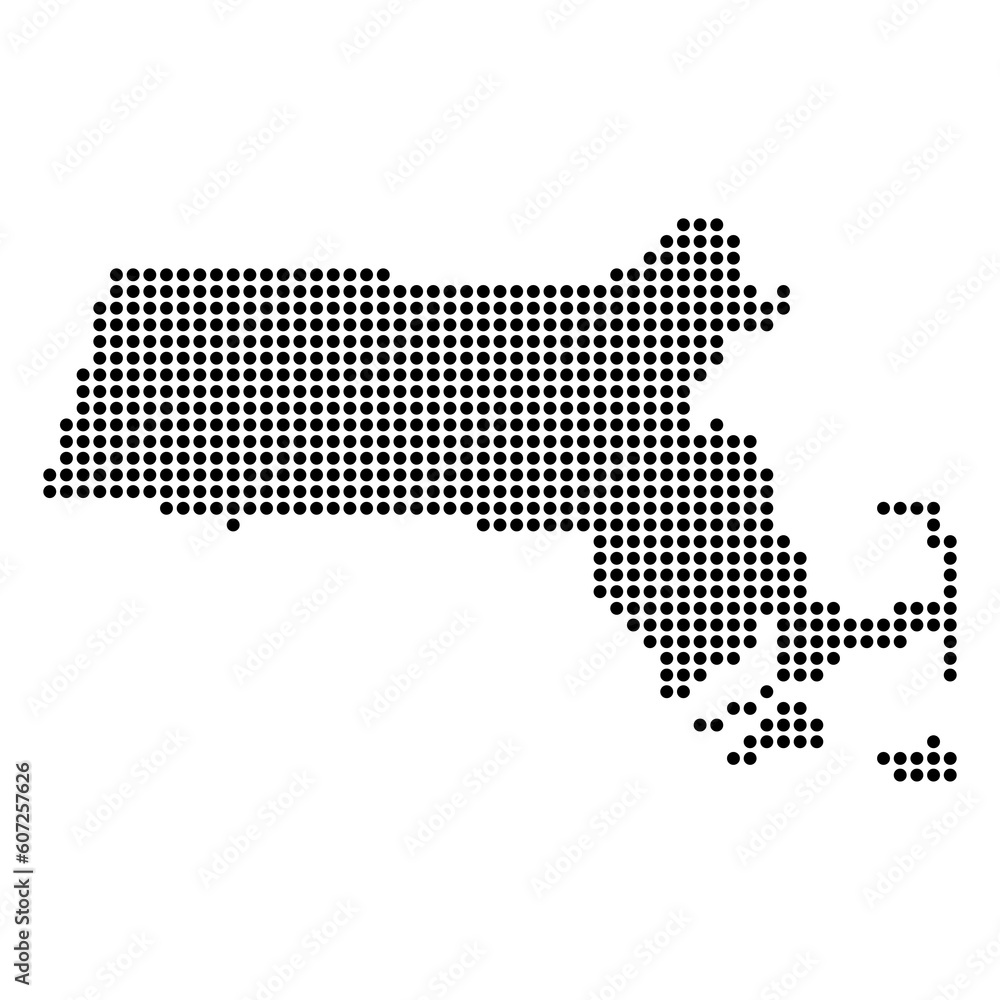 Obraz premium Massachusetts map shape, united states of america. Flat concept icon symbol vector illustration