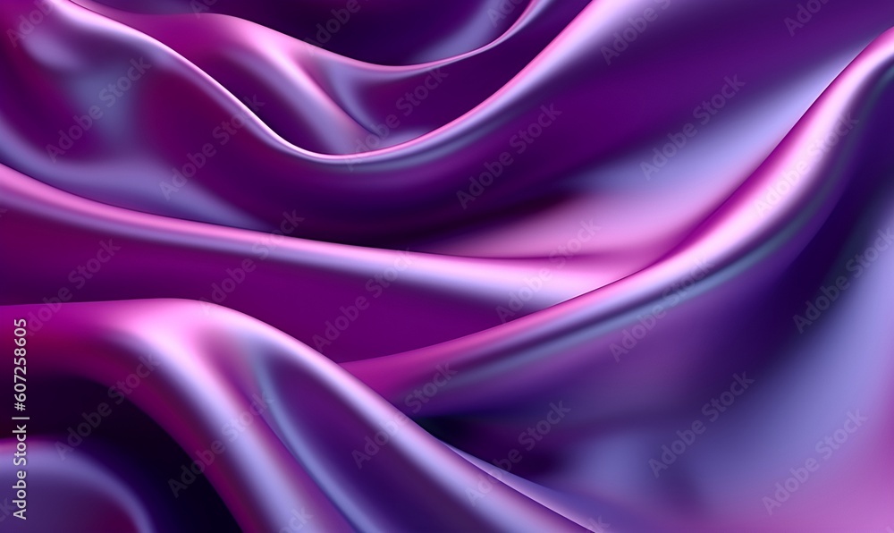 Abstract Background with 3D Wave Neom tosca and Purple Gradient Silk Fabric