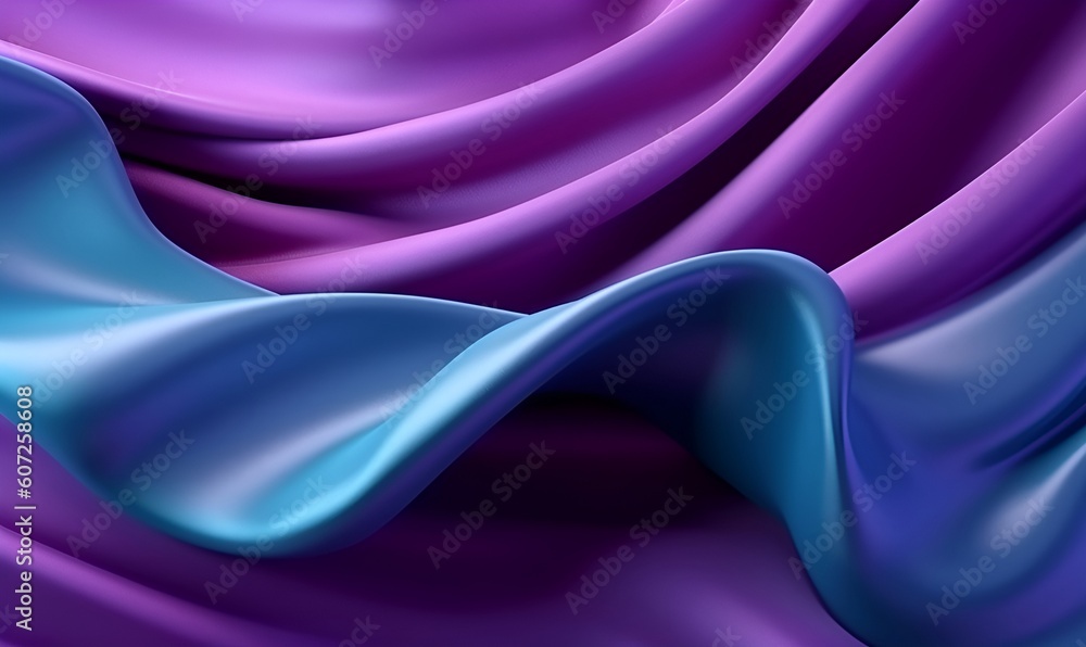 Abstract Background with 3D Wave Neom tosca and Purple Gradient Silk Fabric