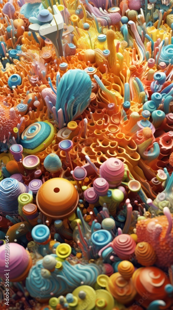 modern subculture style crazy abstract background with tiny world made of 3d doodles, ai generated image modern subculture style crazy abstract background with tiny world made of 3d doodles, ai generated image