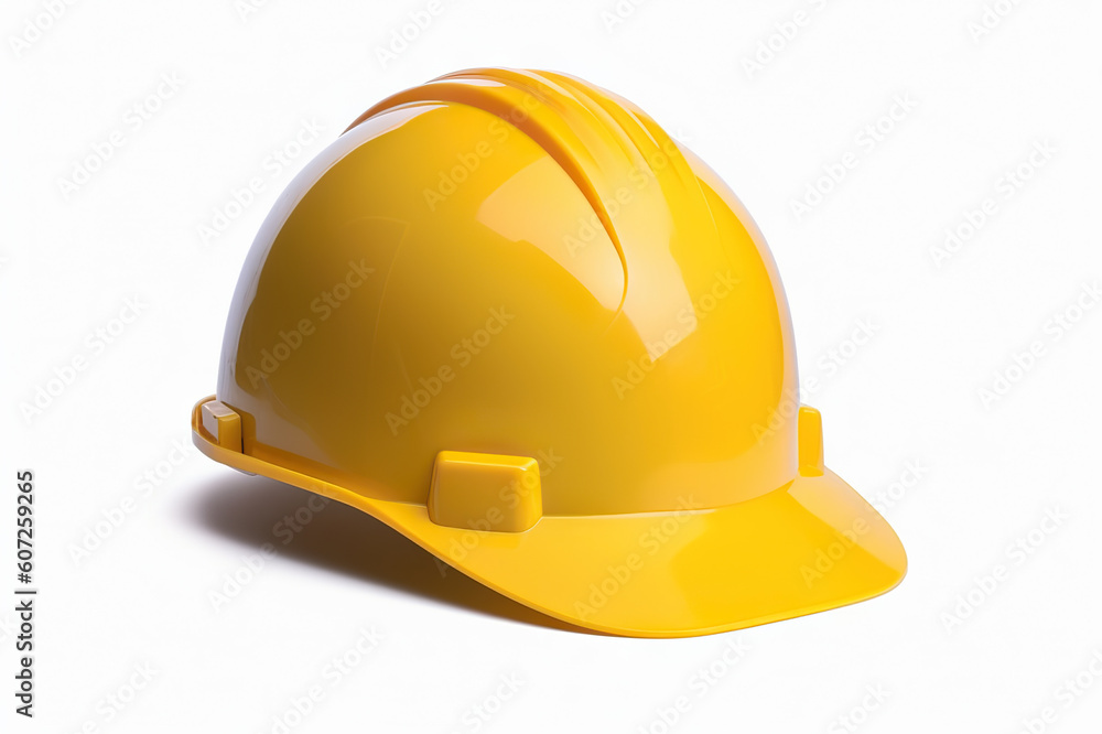 Safety First: Yellow Hard Hat, Isolated on White Background for Protection and Construction. created with Generative AI Safety First: Yellow Hard Hat, Isolated on White Background for Protection and Construction. created with Generative AI