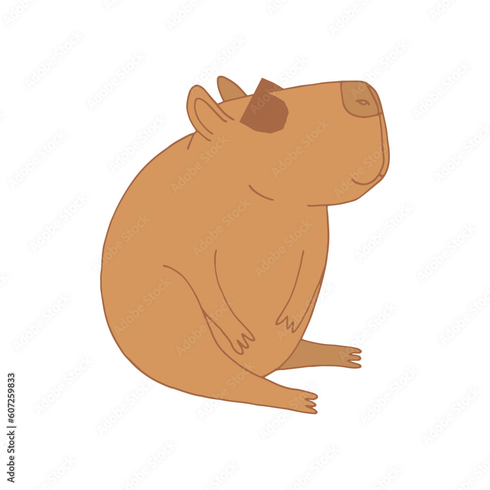 capybara in sunglasses. animal hand drawn in doodle cartoon style. capybara in sunglasses. animal hand drawn in doodle cartoon style.
