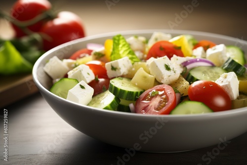 A refreshing Mediterranean salad. (Generative AI)