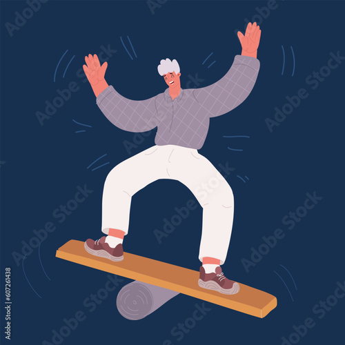 Cartoon vector illustration of Emotional intelligence, balance emotion. Unstable mental state and tight emotion control. Psychological and mental stability. Mindful calm, harmony