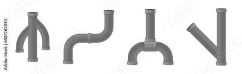 Traps as Shaped Pipe and Plumbing Fixture Vector Set