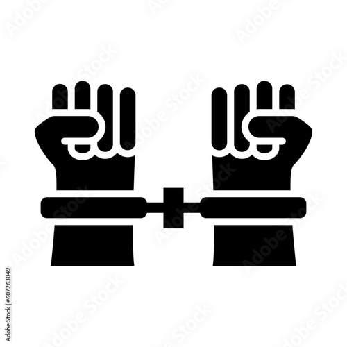 Arrested Criminal Glyph Icon Design