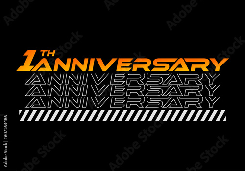 typographic concept 1 years anniversary