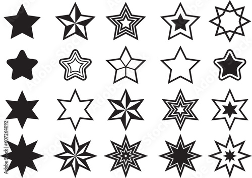 Star icon png. Shining star. Abstract Falling Star. On blank background 