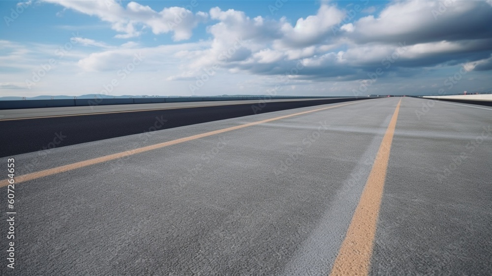 Naklejka premium Dark Concrete Asphalt Street Floor Background Generative AI