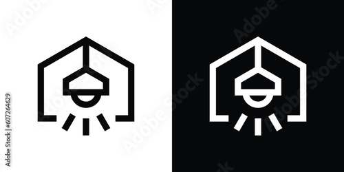 logo design interior lamp minimalist icon vector illustration