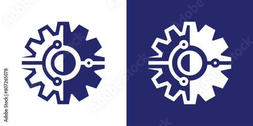 logo design gear technology icon vector illustration