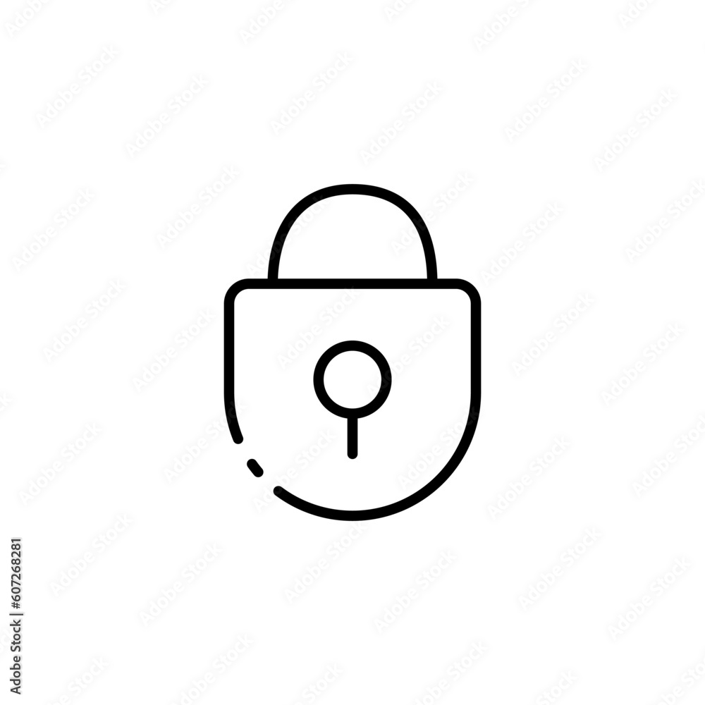 Lock. Line icon, black, padlock. Vector icon. Lock. Line icon, black, padlock. Vector icon.