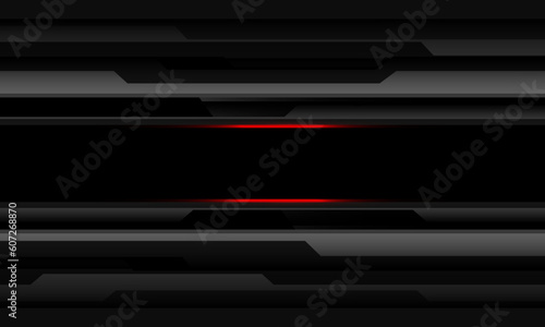 Abstract metal grey cyber geometric red light technology line banner design modern futuristic creative background vector