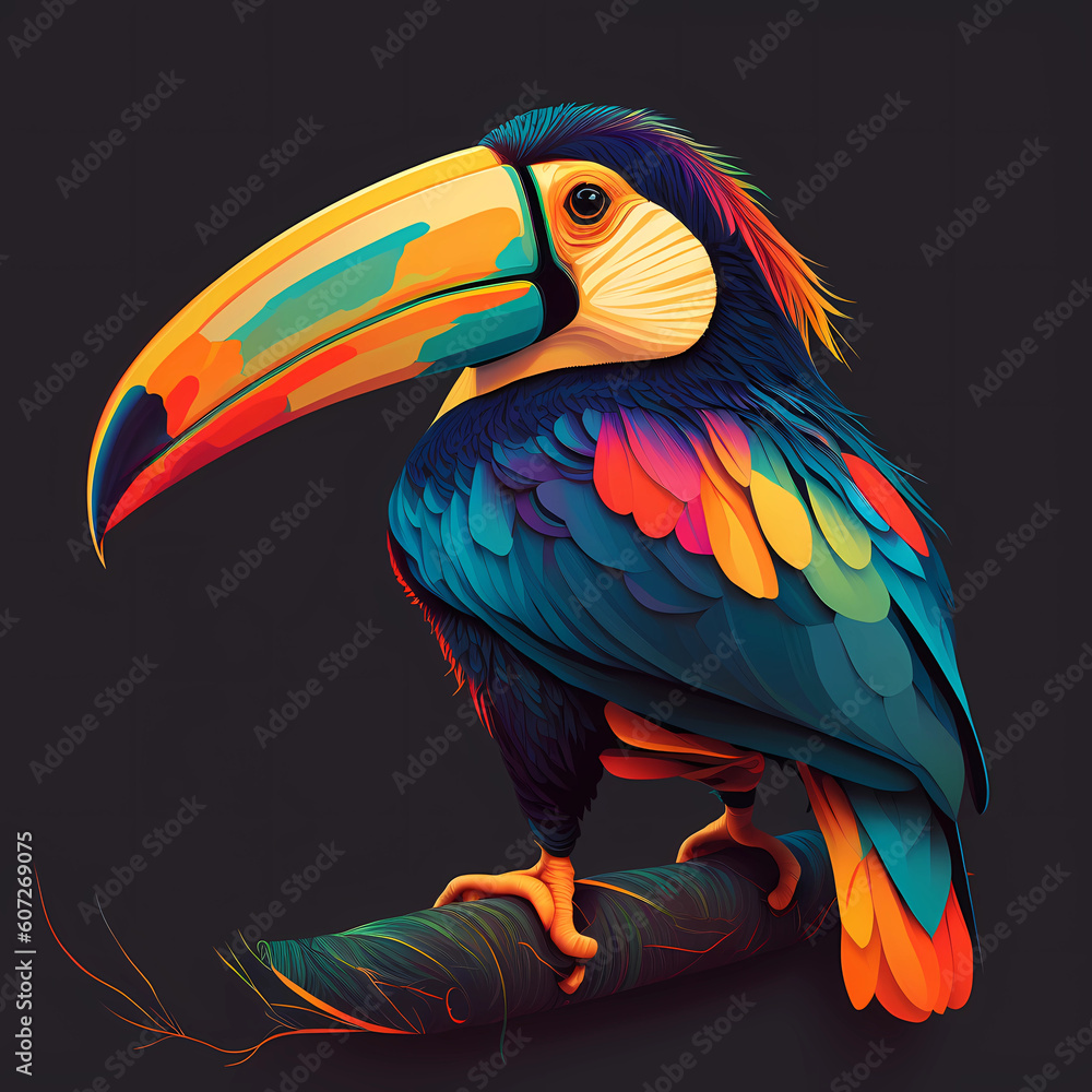 Fototapeta premium Colorful illustration of a toucan bird