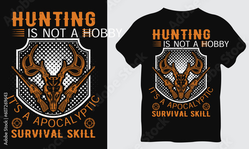 Hunting Is a Hobby  retro vintage vector typograph hunting t-shirt design. Perfect for print items and bags  posters  cards  vector illustrations. Isolated on black background